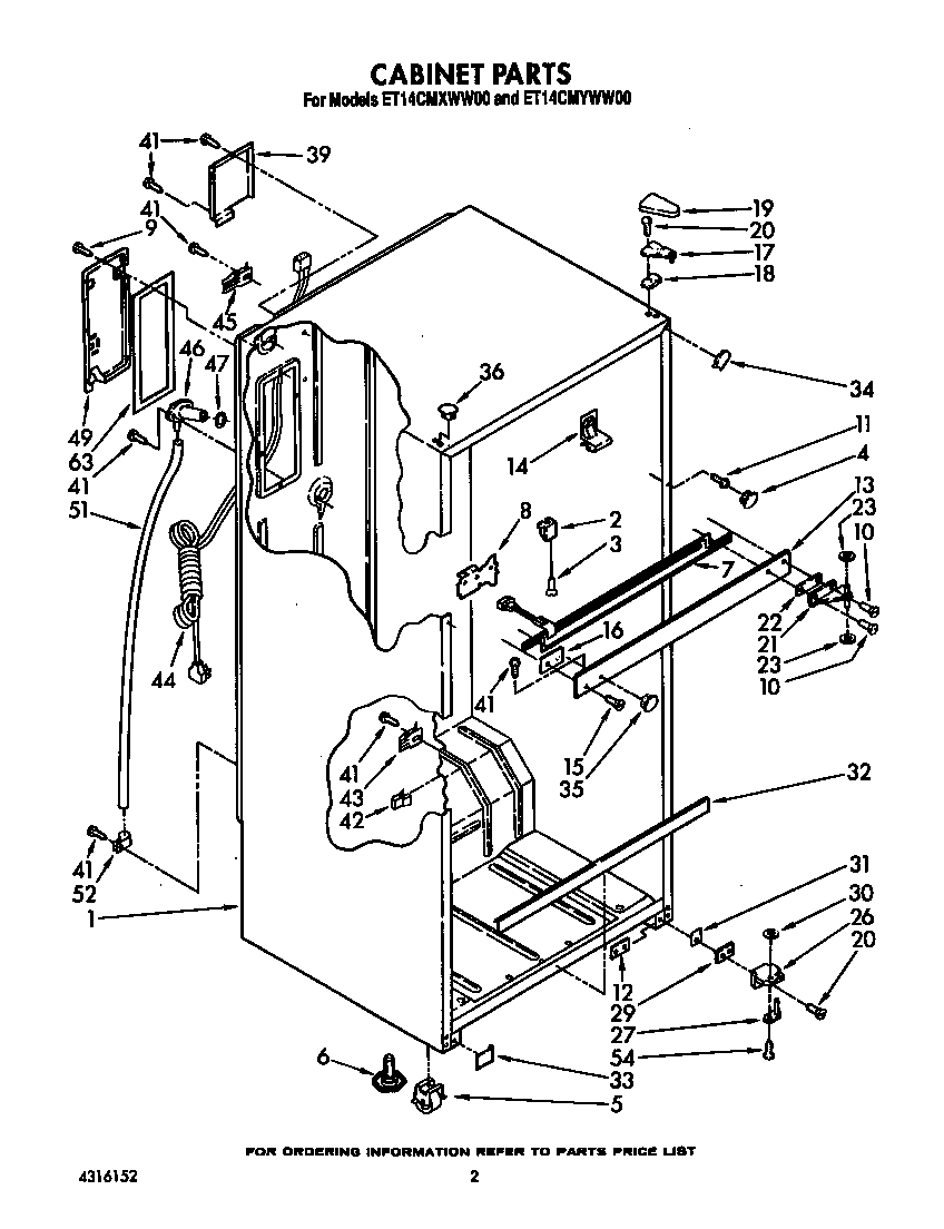 Whirlpool ET14CMYWW00 cabinet diagram