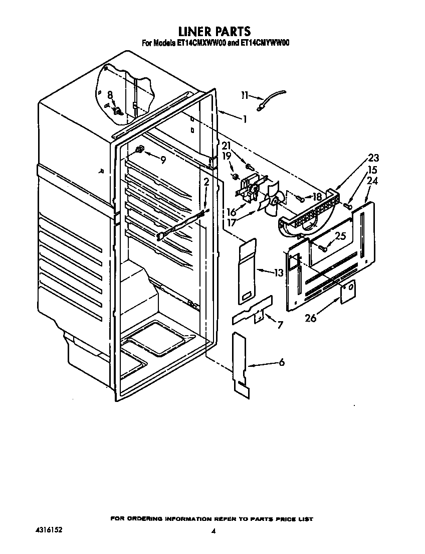 Whirlpool ET14CMYWW00 liner diagram