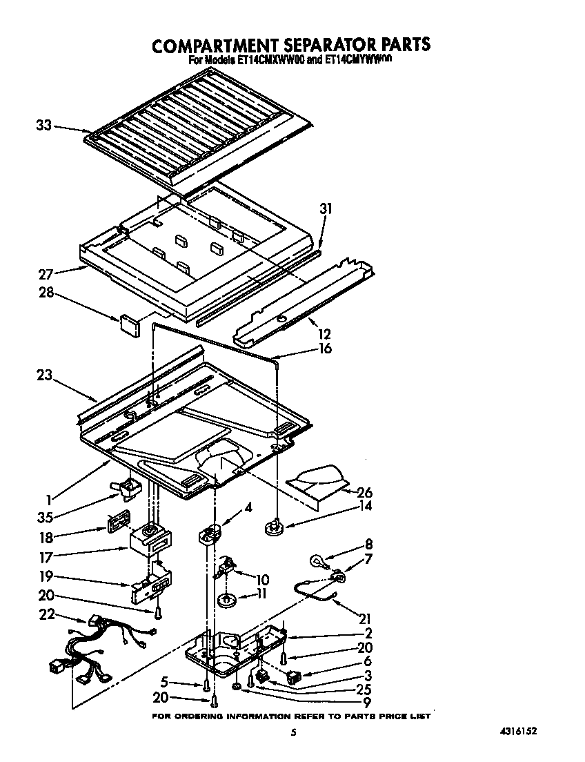 Whirlpool ET14CMYWW00 compartment separator diagram