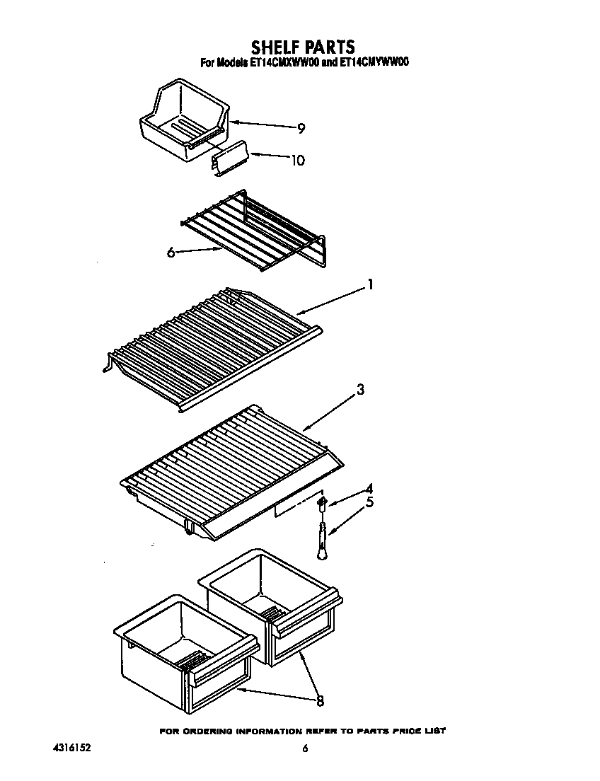 Whirlpool ET14CMYWW00 shelf diagram