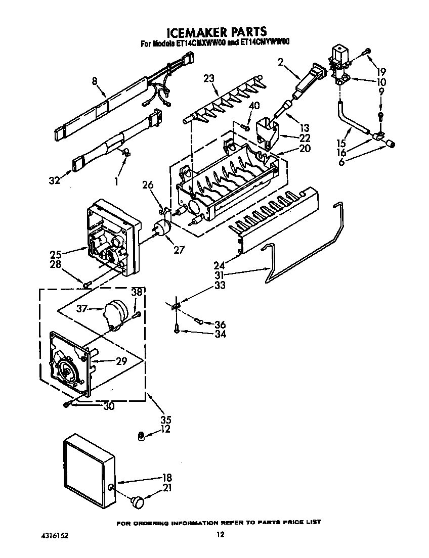 Whirlpool ET14CMYWW00 icemaker diagram