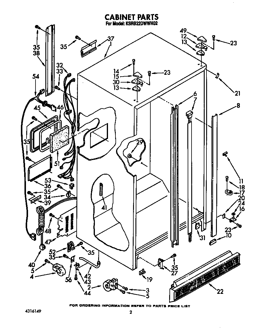 KitchenAid KSRB22DWWH02 cabinet diagram