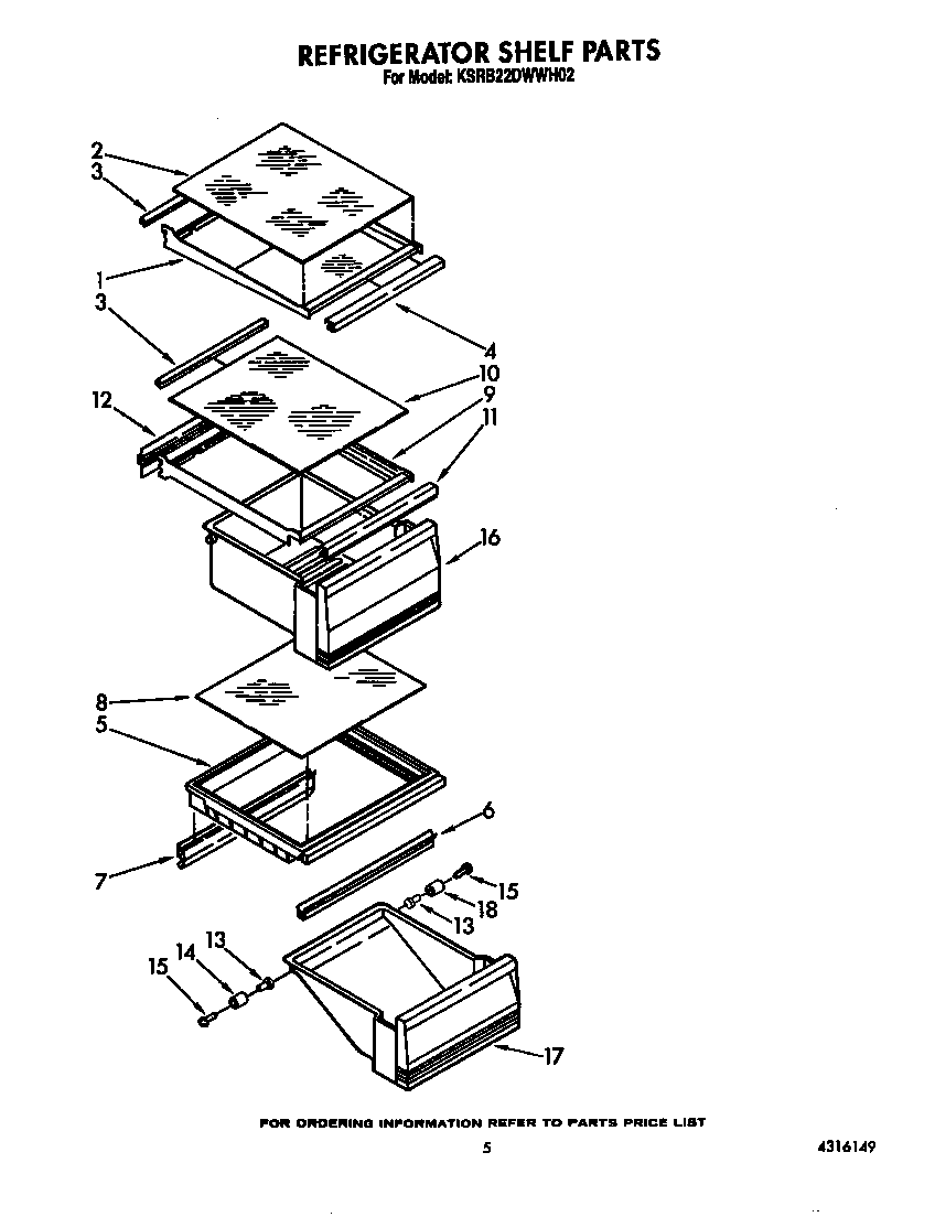 KitchenAid KSRB22DWWH02 refrigerator shelf diagram
