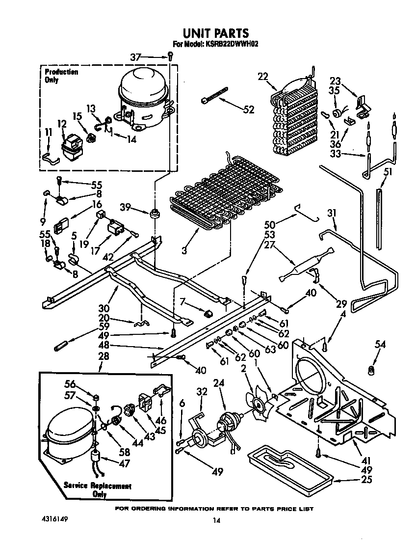 KitchenAid KSRB22DWWH02 unit diagram
