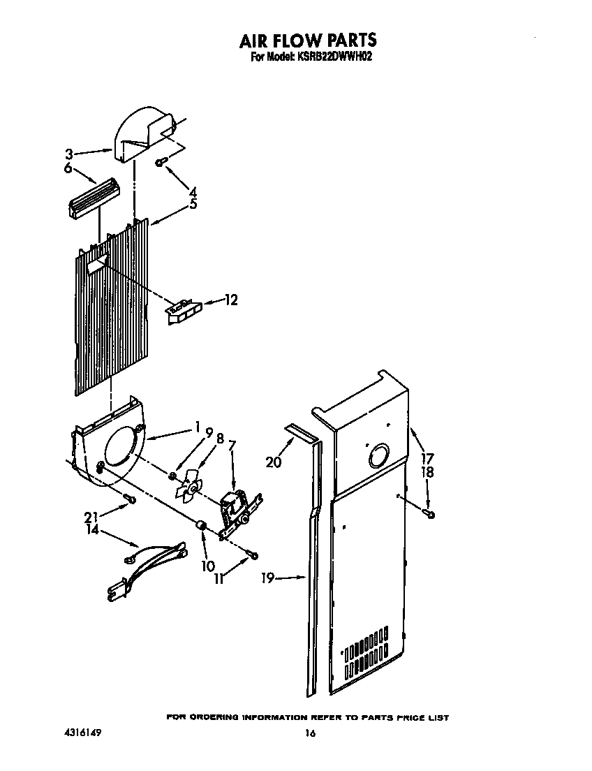 KitchenAid KSRB22DWWH02 air flow diagram