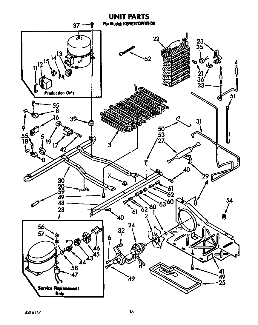 KitchenAid KSRS27QWWH00 unit diagram