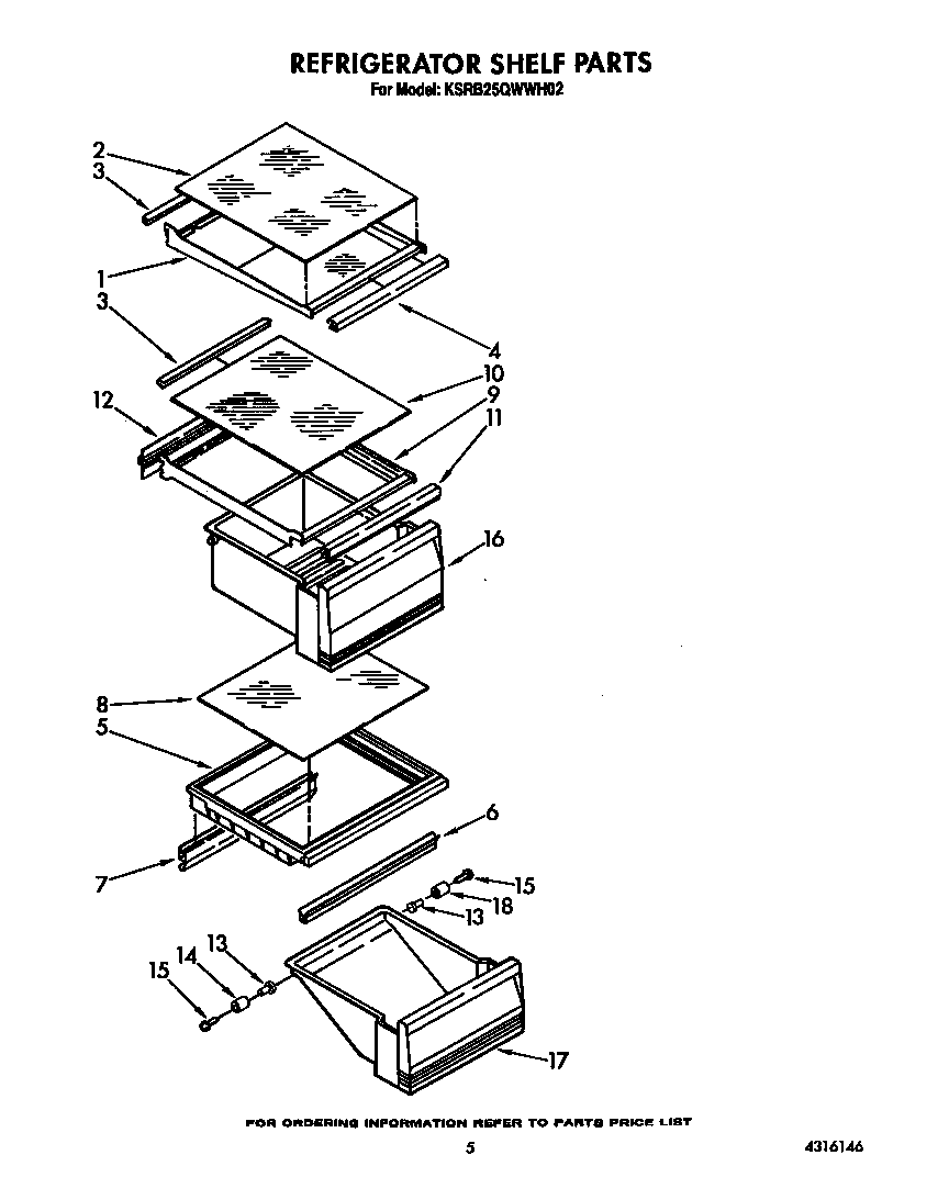 KitchenAid KSRB25QWWH02 refrigerator shelf diagram