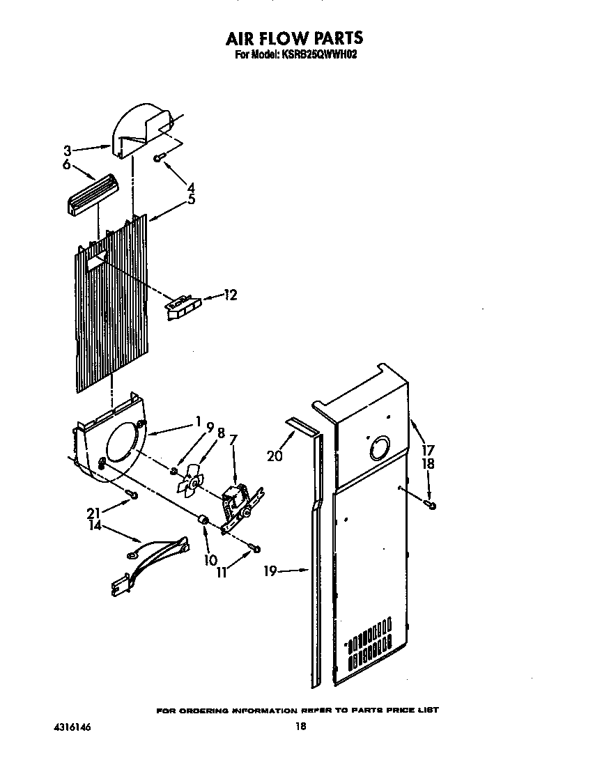 KitchenAid KSRB25QWWH02 air flow diagram