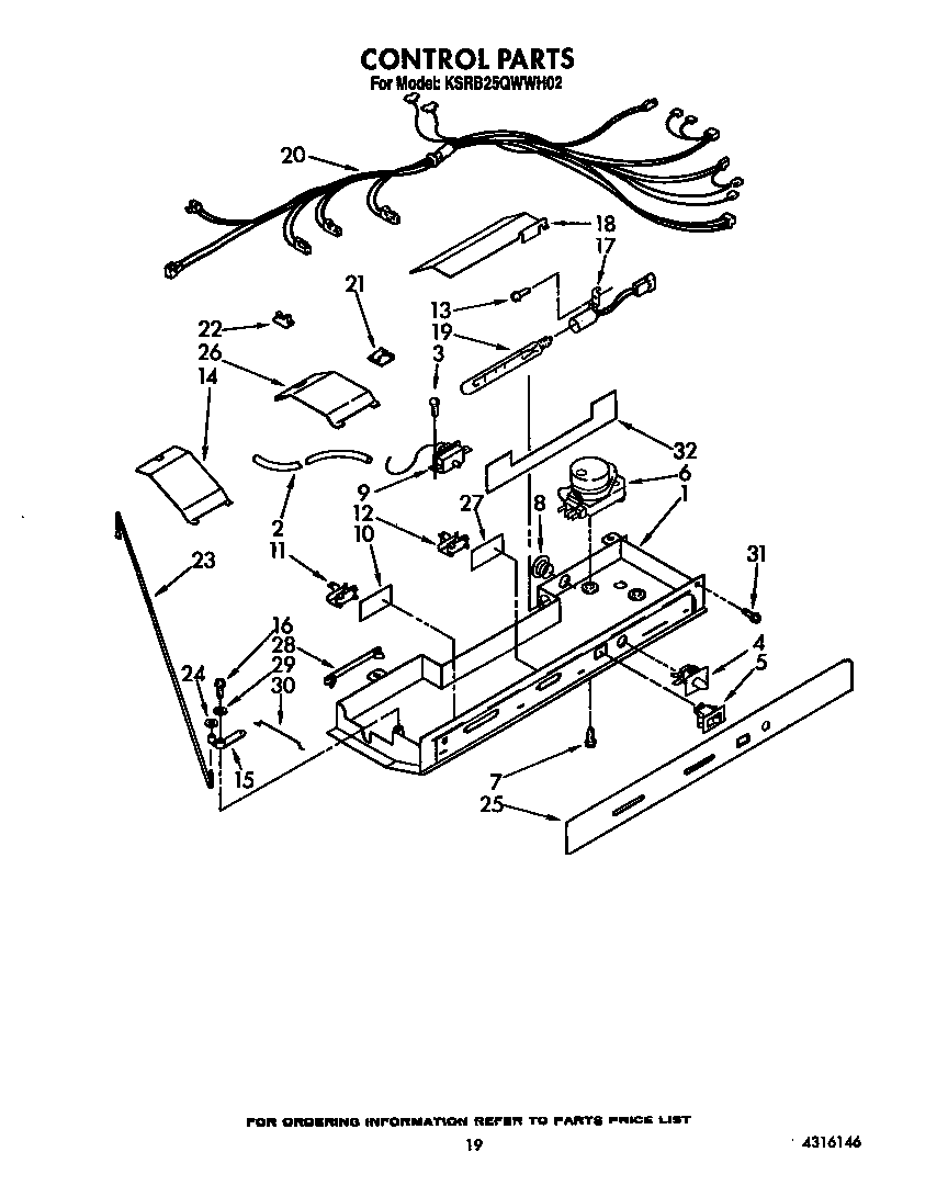 KitchenAid KSRB25QWWH02 control diagram