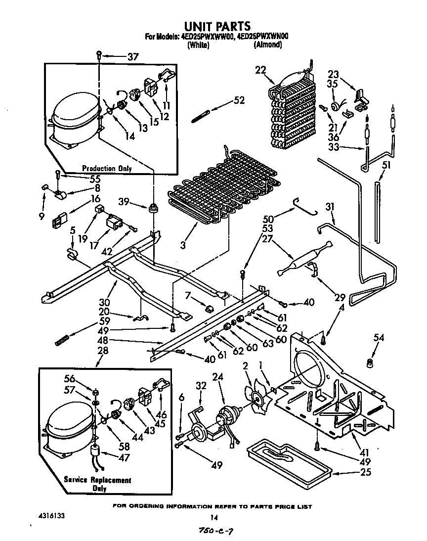 Whirlpool 4ED25PWXWW00 unit diagram