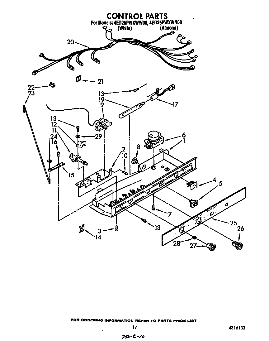 Whirlpool 4ED25PWXWW00 control diagram