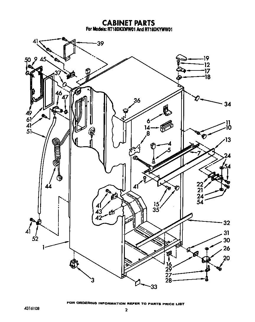 Roper RT18DKYWW01 cabinet diagram