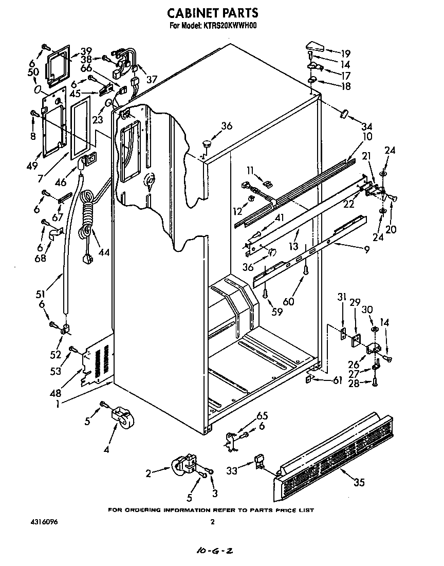KitchenAid KTRS20KWWH00 cabinet diagram