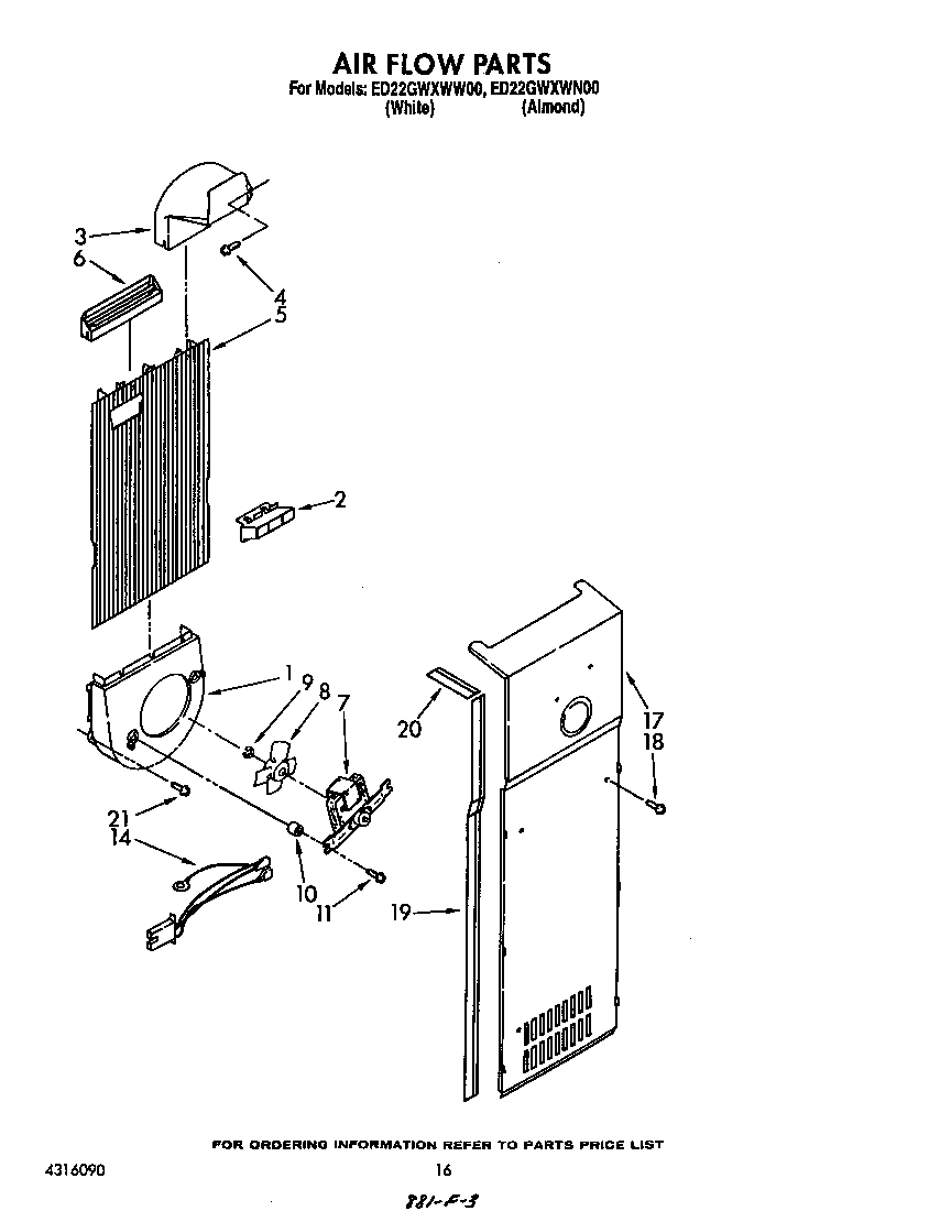 Whirlpool ED22GWXWW00 airflow diagram