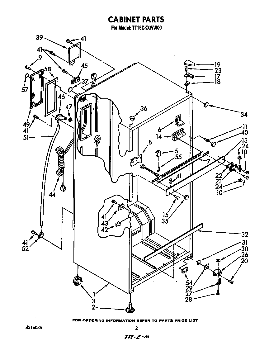 Estate TT16CKXWW00 cabinet diagram