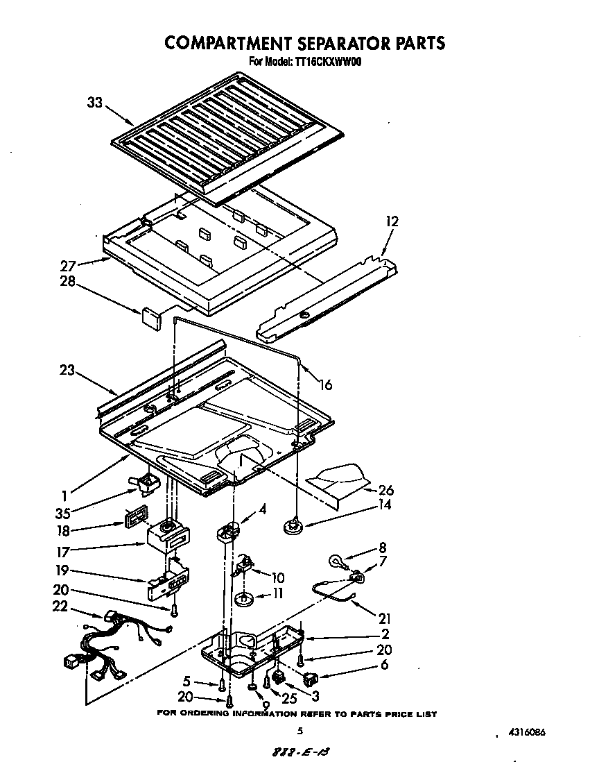 Estate TT16CKXWW00 compartment separator diagram
