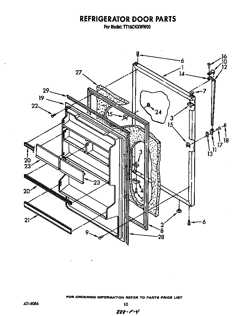 Estate TT16CKXWW00 refrigerator door diagram