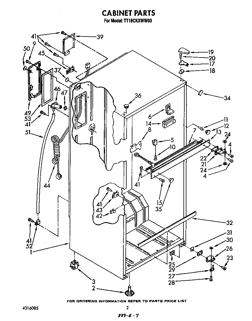 Estate TT18CKXWW00 cabinet diagram
