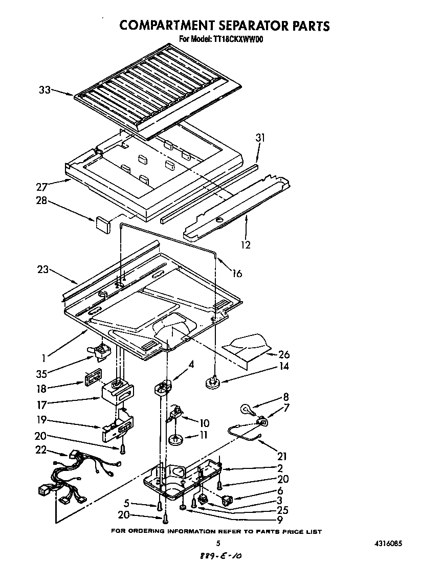 Estate TT18CKXWW00 compartment separator diagram