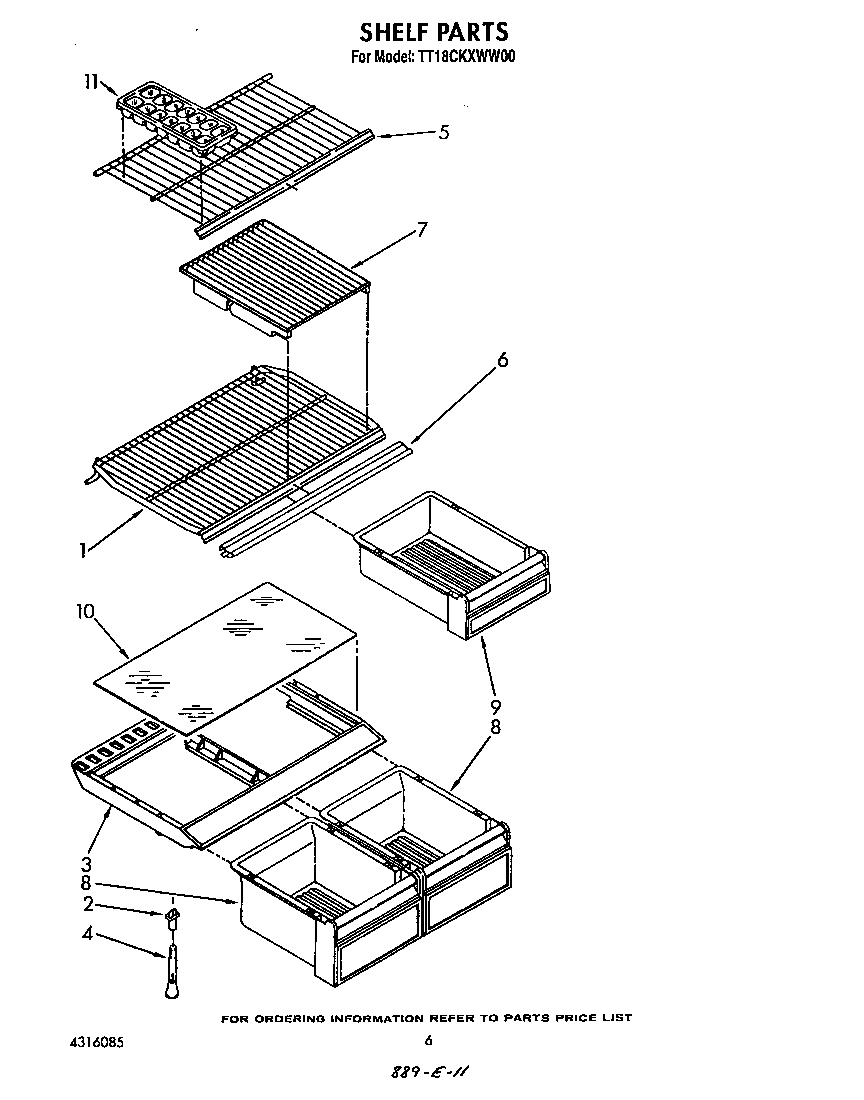 Estate TT18CKXWW00 shelf diagram