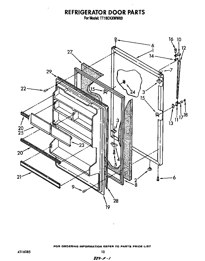 Estate TT18CKXWW00 refrigerator door diagram