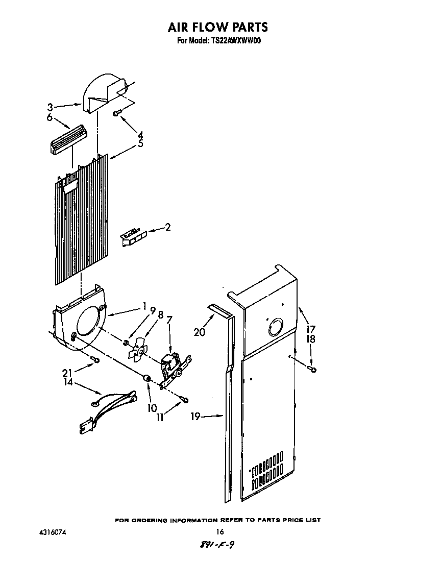 Whirlpool TS22AWXWW00 air flow diagram