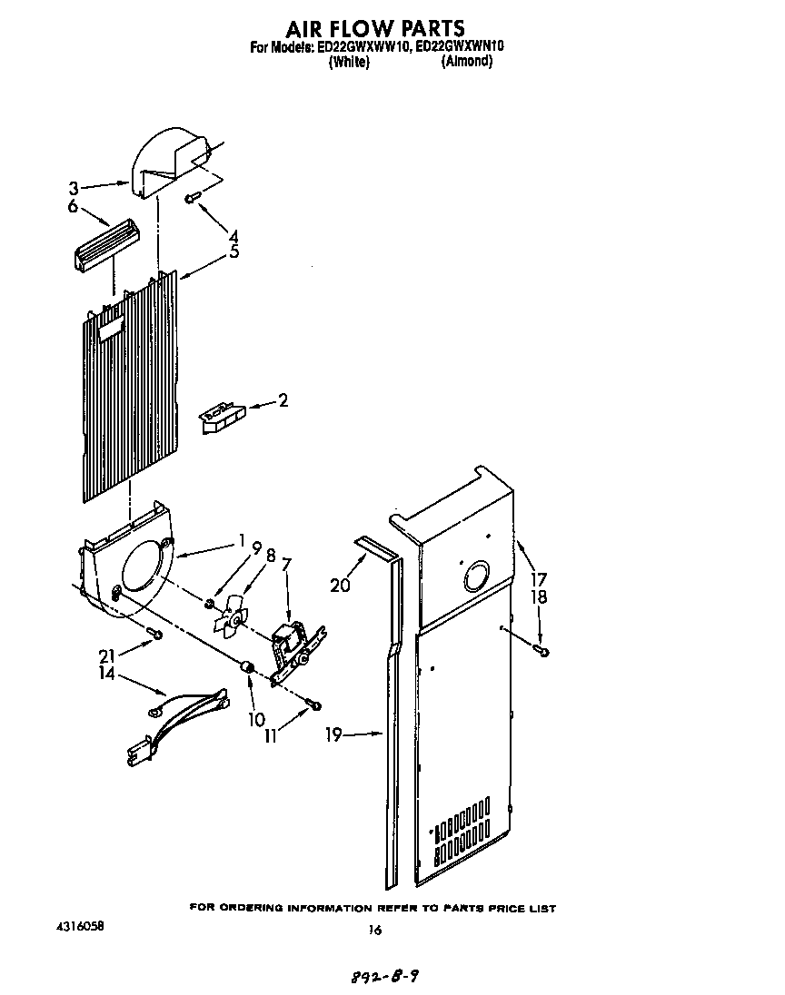 Whirlpool ED22GWXWW10 air flow diagram
