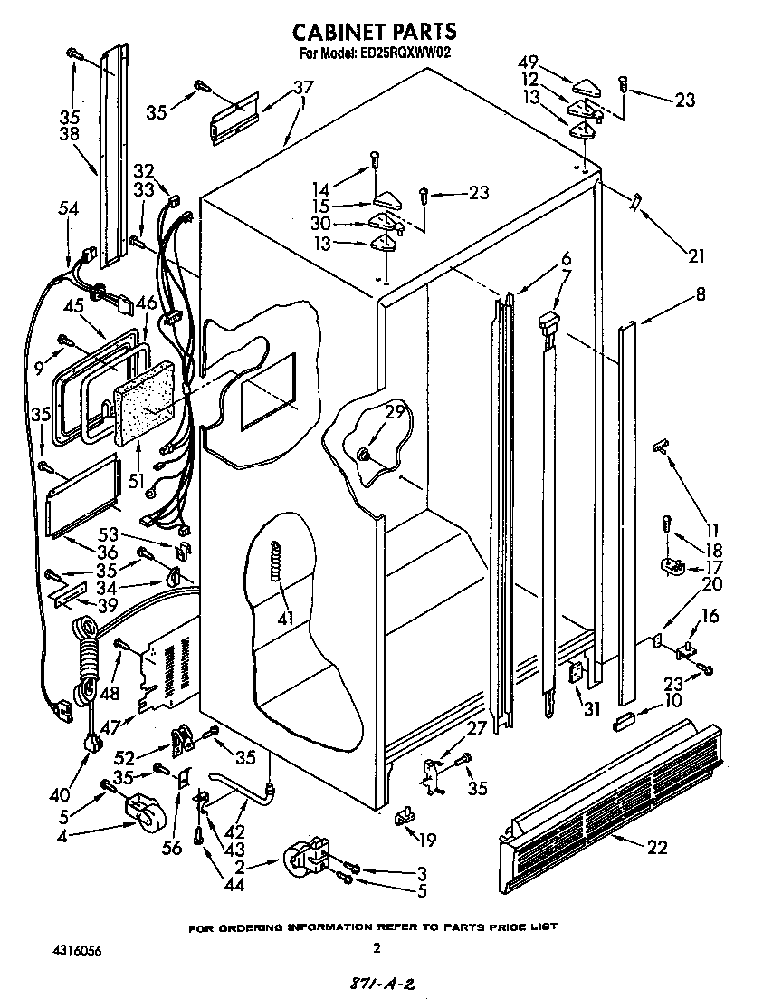 Whirlpool ED25RQXWW02 cabinet diagram