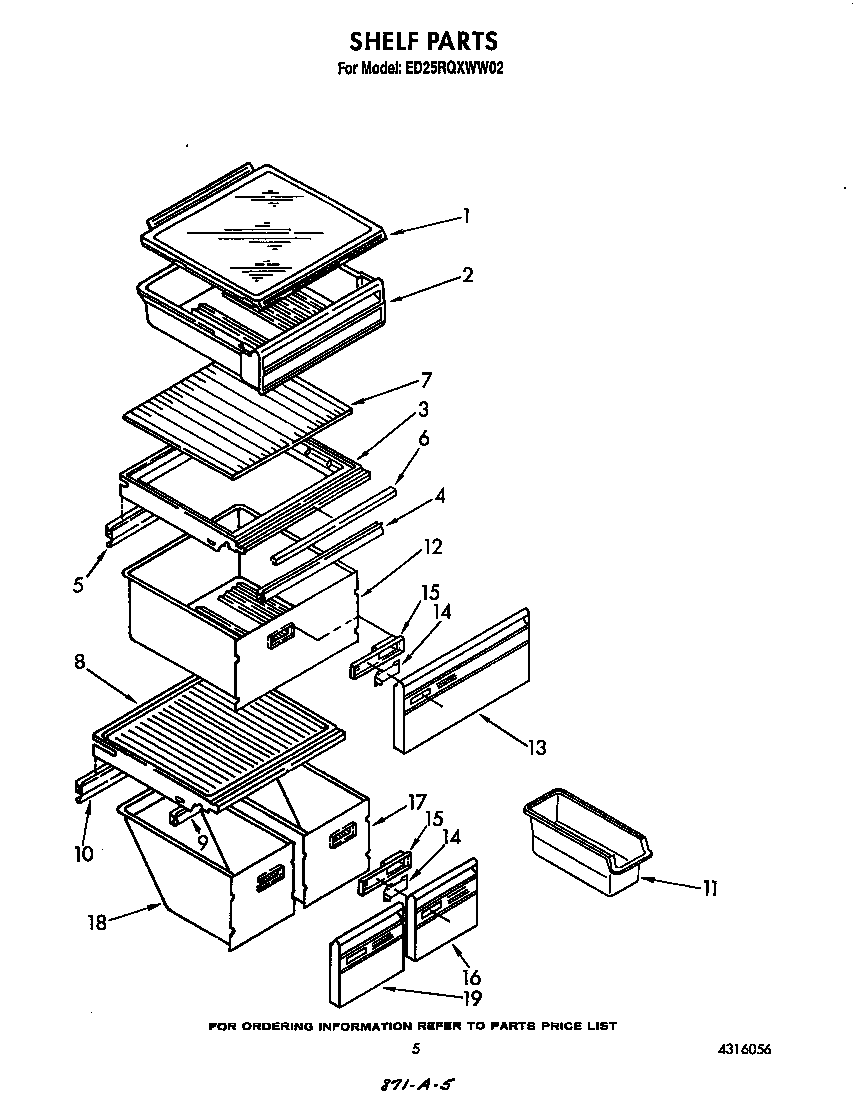 Whirlpool ED25RQXWW02 shelf diagram