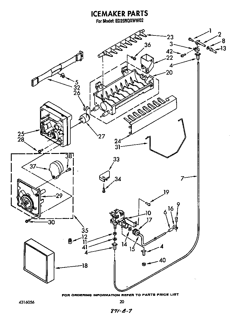 Whirlpool ED25RQXWW02 ice maker diagram