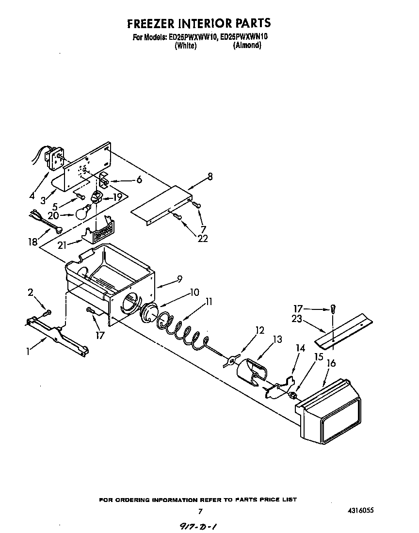 Whirlpool ED25PWXWW10 freezer interior diagram