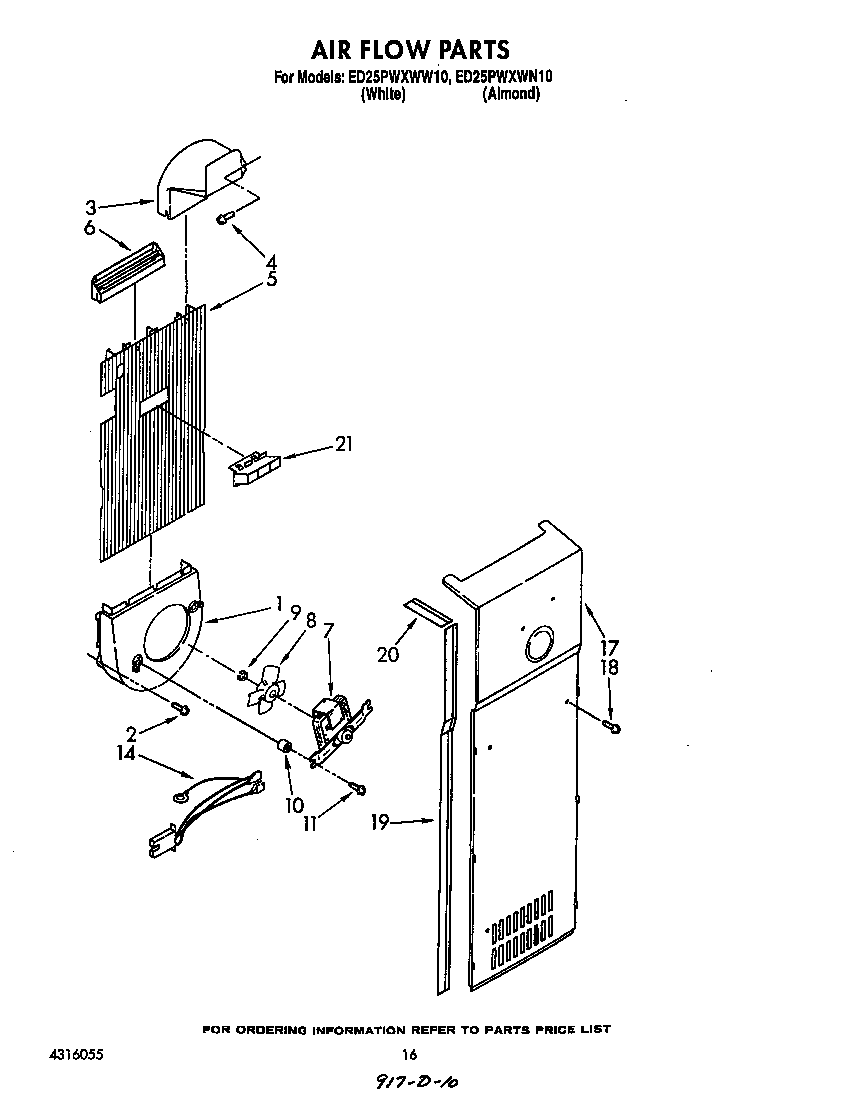 Whirlpool ED25PWXWW10 air flow diagram