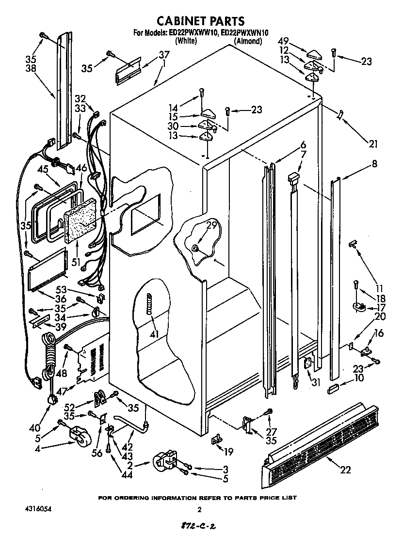 Whirlpool ED22PWXWW10 cabinet diagram