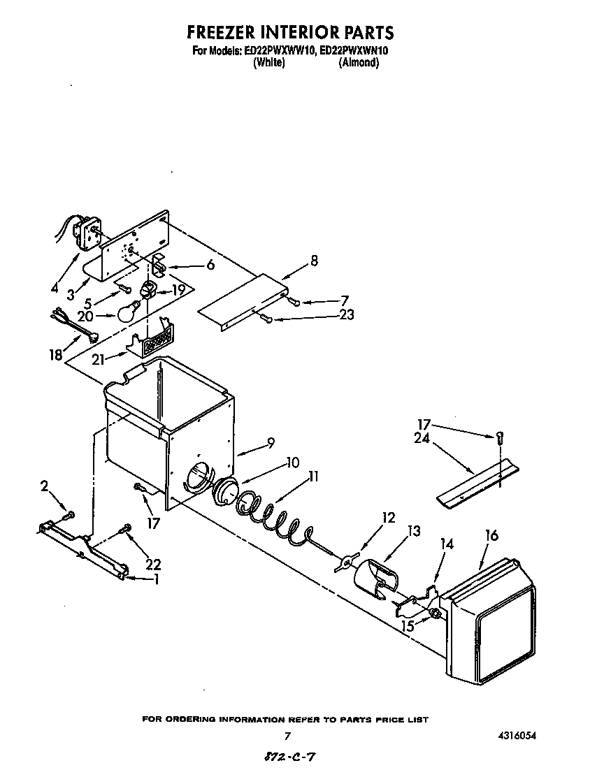 Whirlpool ED22PWXWW10 freezer interior diagram
