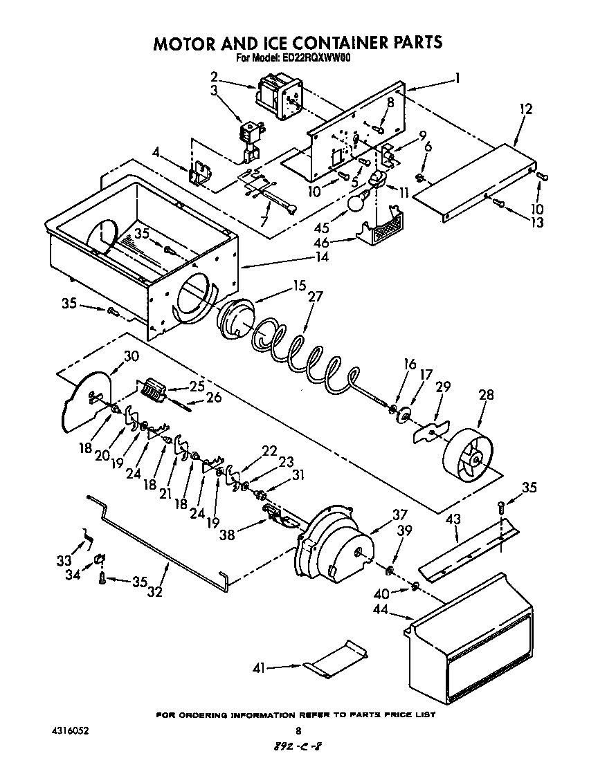 Whirlpool ED22RQXWW00 freezer interior diagram