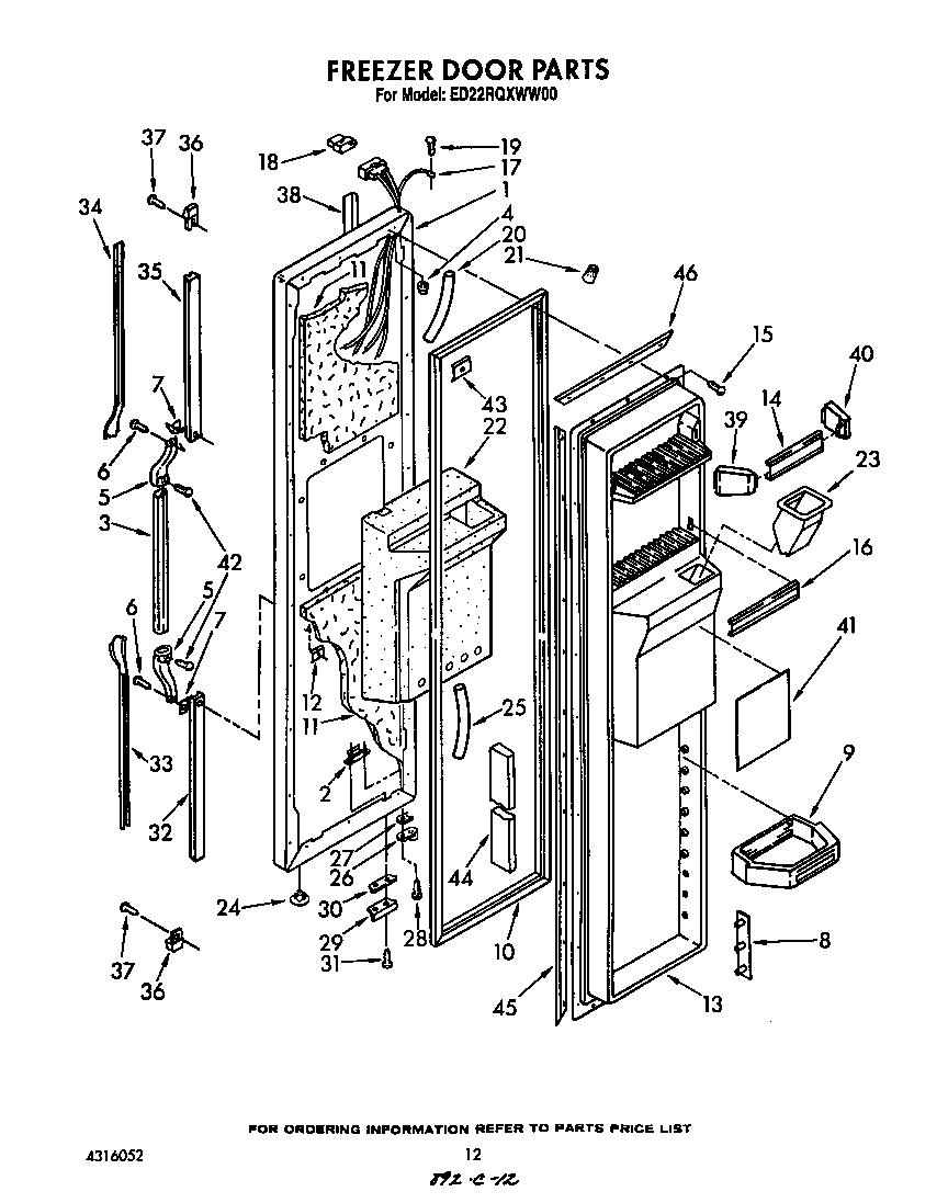 Whirlpool ED22RQXWW00 freezer door diagram