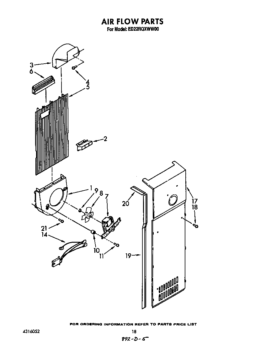 Whirlpool ED22RQXWW00 air flow diagram