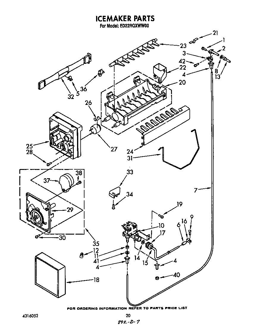 Whirlpool ED22RQXWW00 ice maker diagram
