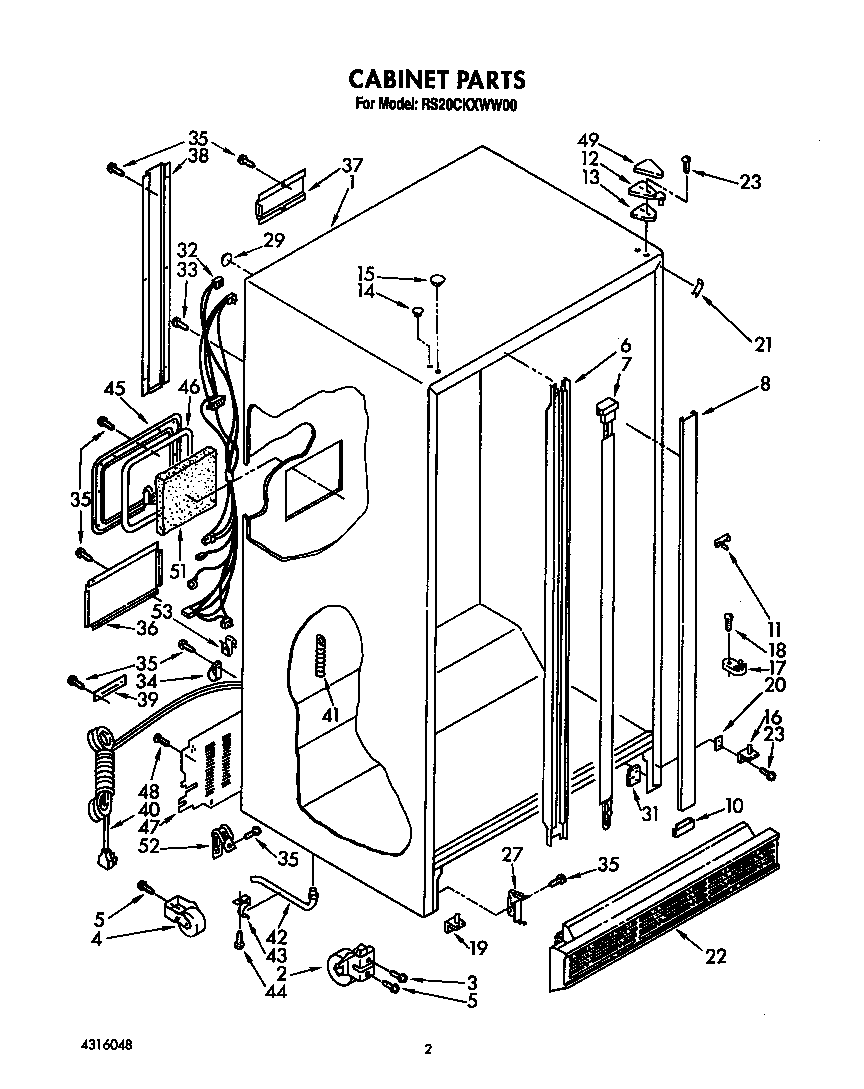 Roper RS20CKXWW00 cabinet diagram
