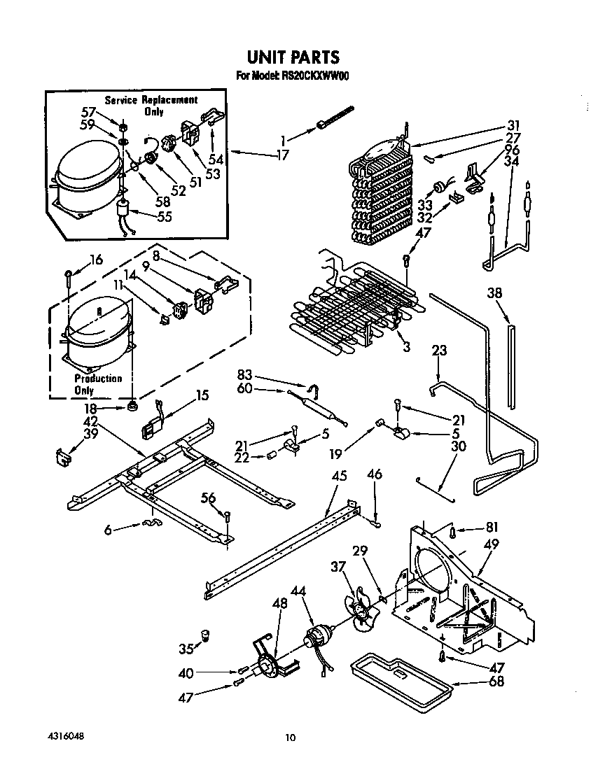 Roper RS20CKXWW00 unit diagram