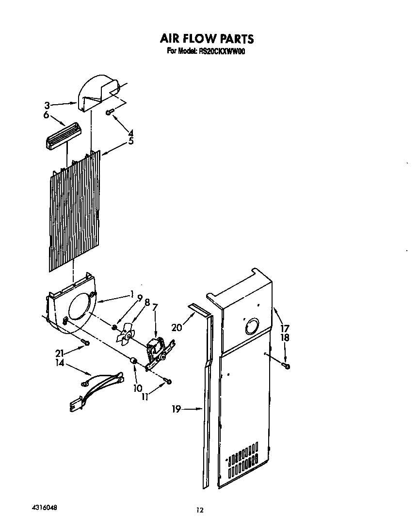 Roper RS20CKXWW00 air flow diagram