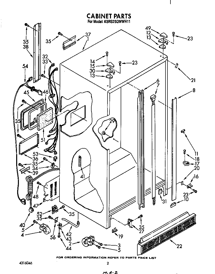 KitchenAid KSRS25QWWH11 cabinet diagram