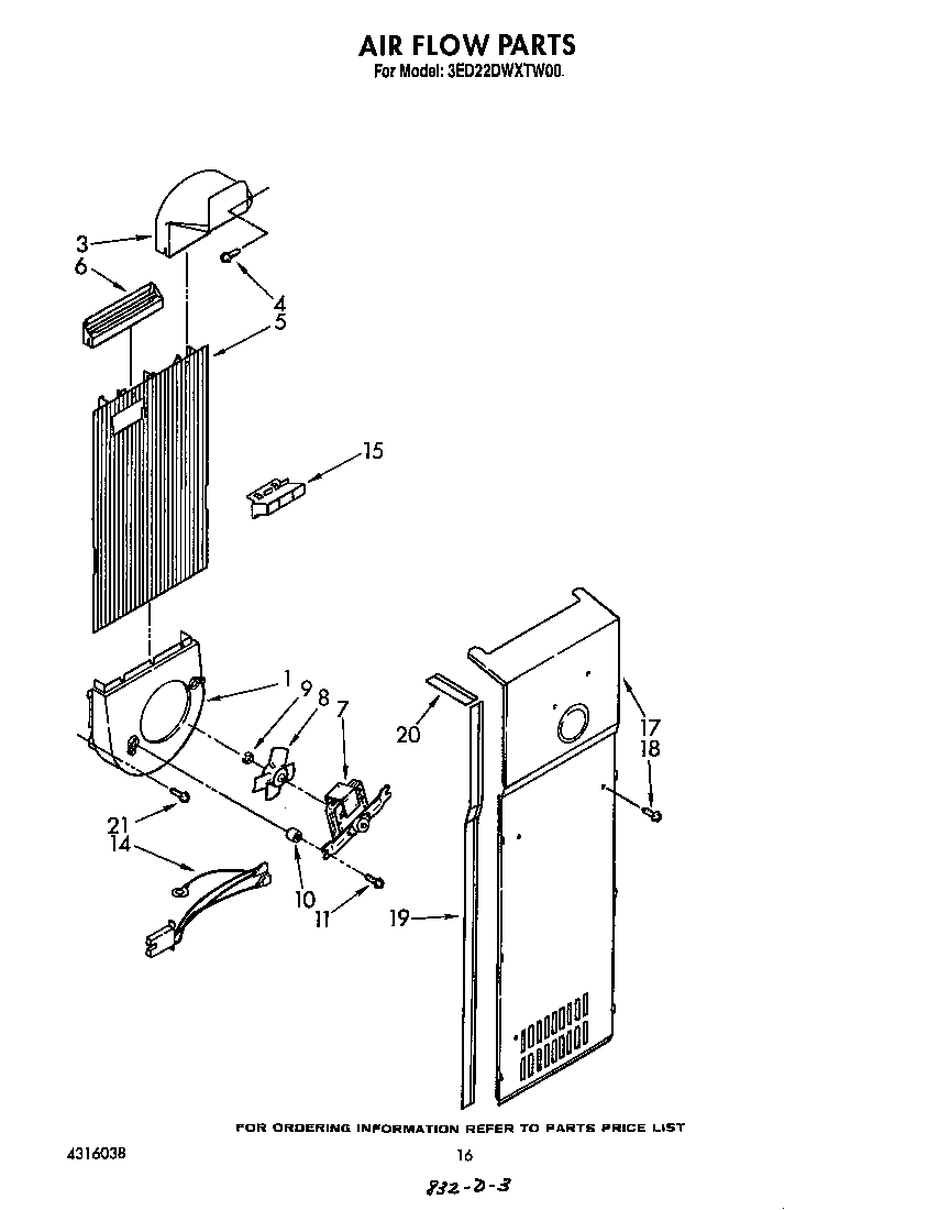 Whirlpool 3ED22DWXTW00 air flow diagram
