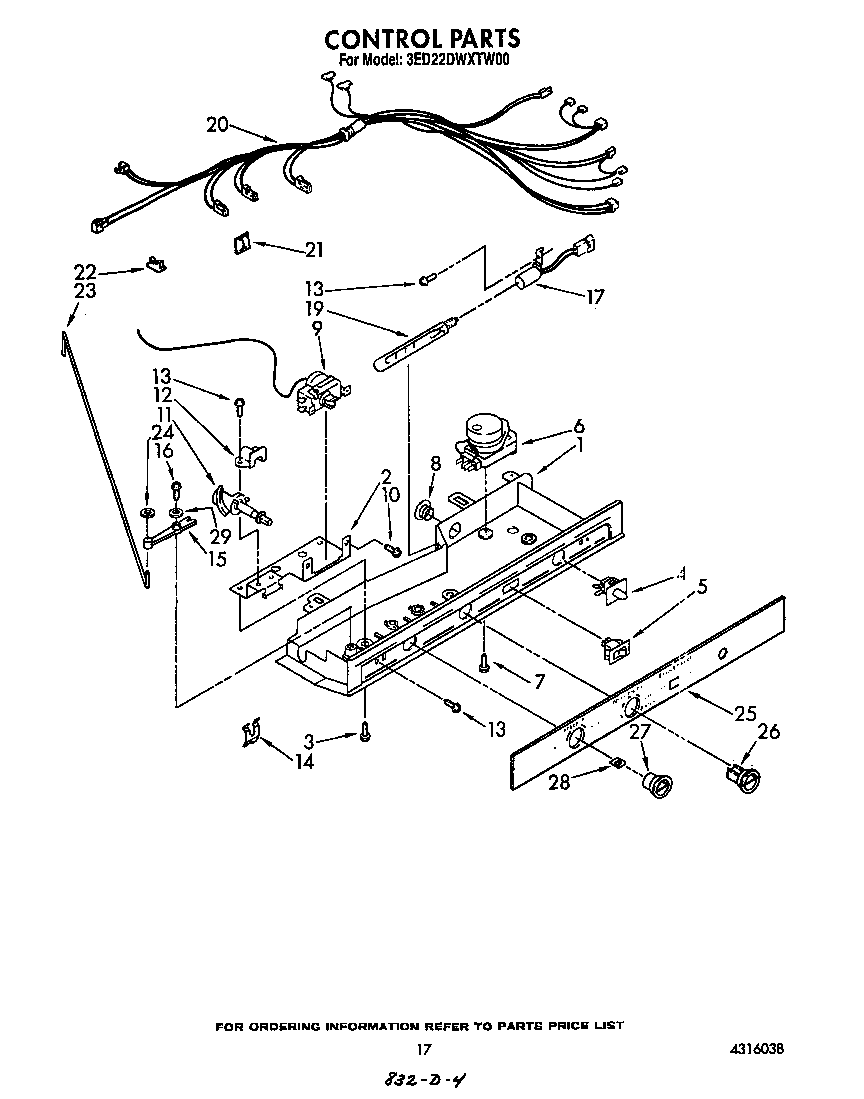 Whirlpool 3ED22DWXTW00 control diagram