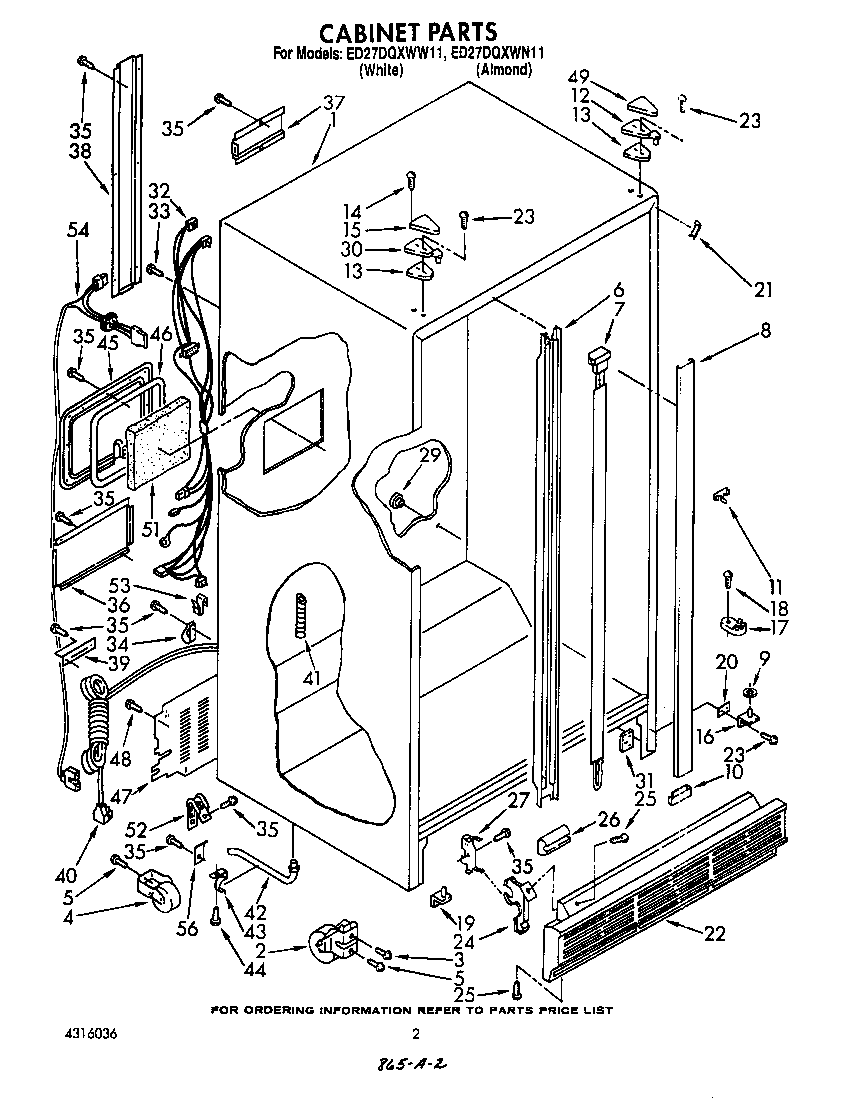 Whirlpool ED27DQZWN11 cabinet diagram