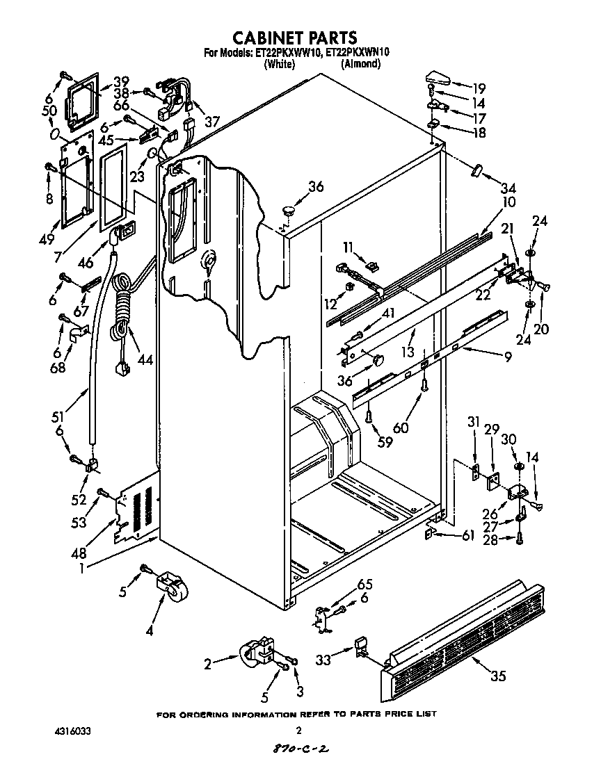Whirlpool ET22PKXWW10 cabinet diagram