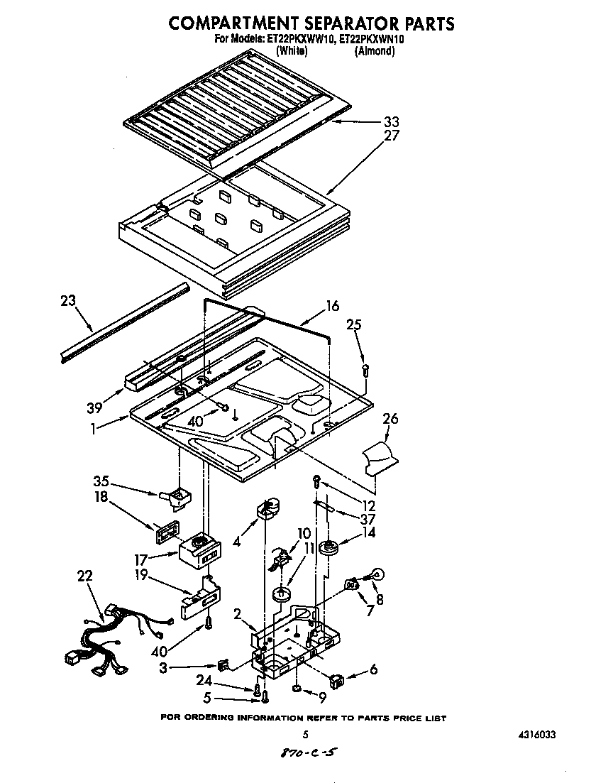 Whirlpool ET22PKXWW10 compartment separator diagram