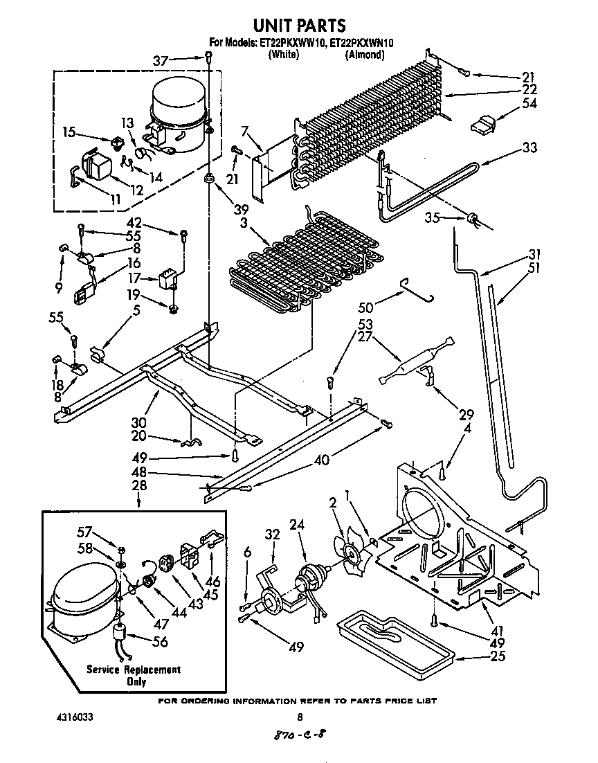 Whirlpool ET22PKXWW10 unit diagram