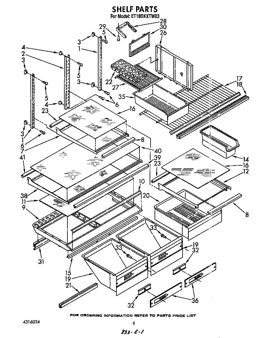 Whirlpool ET18DKXTW03 shelf diagram