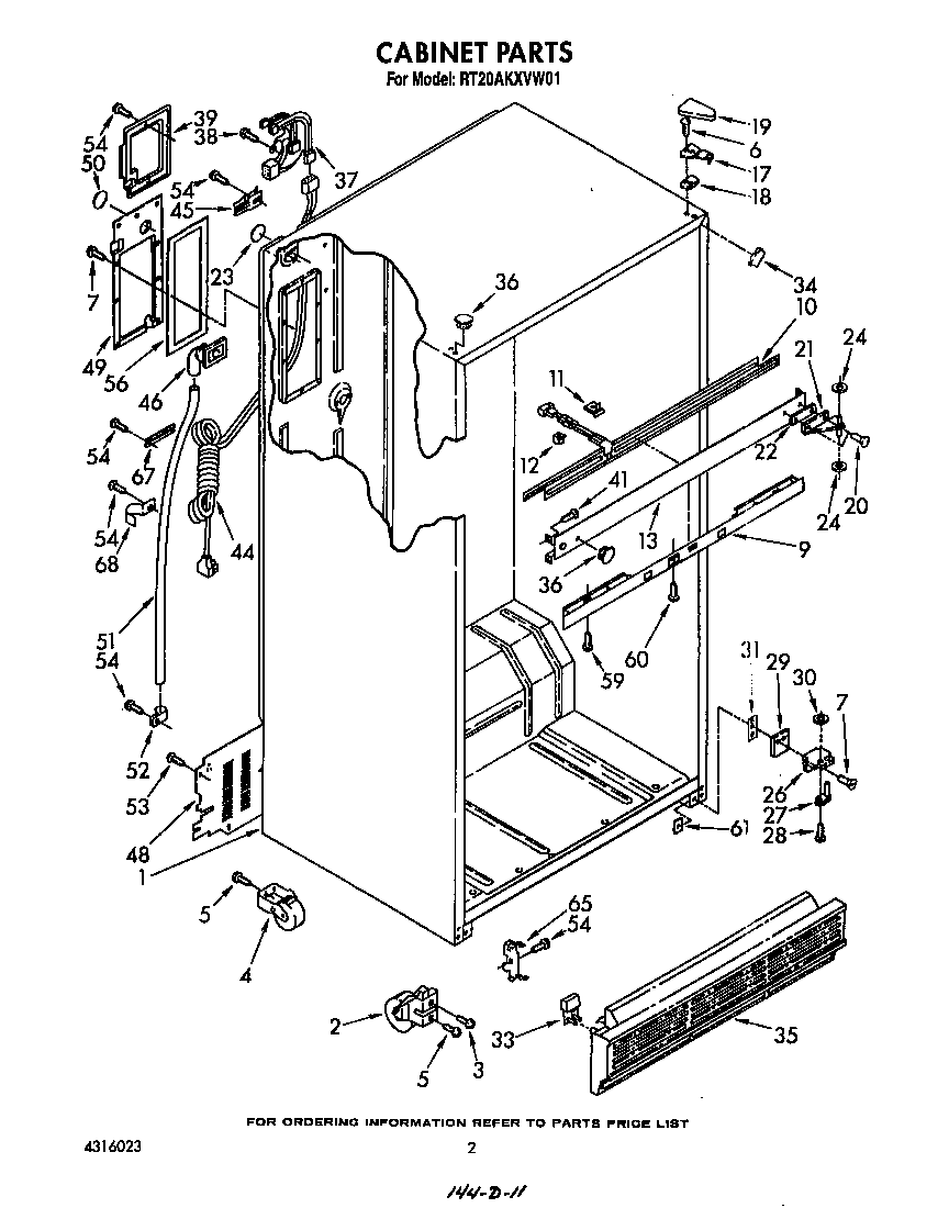 Roper RT20AKXVW01 cabinet diagram